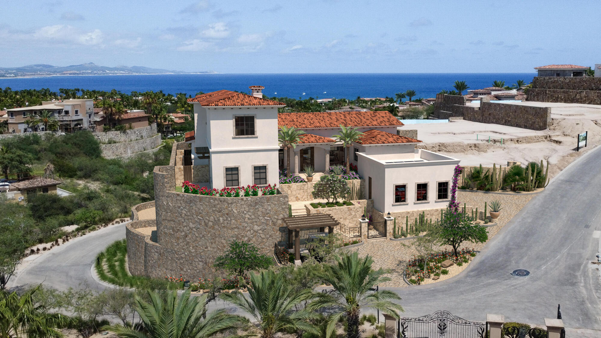 Palmilla Espiritu Del Mar This two story home is located within the exclusive gated community of Espiritu. The entrance surrounded by the interior courtyard will welcome you home; at the lower level a mesmerizing for sale