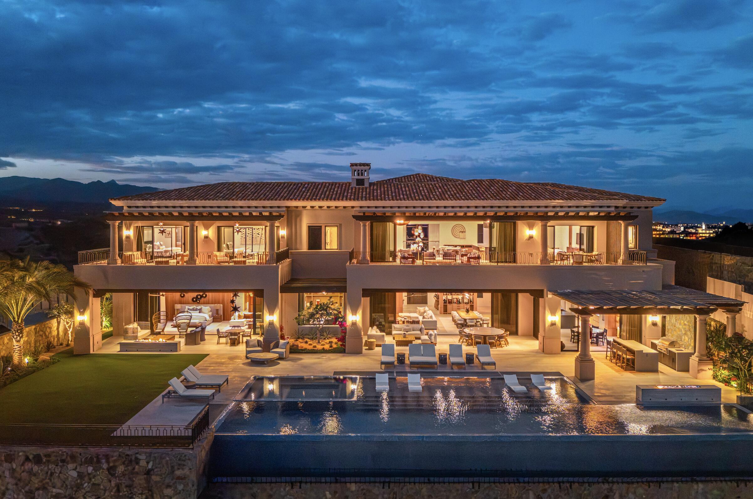 Palmilla Villas Del Mar One-of-a-kind, brand-new custom estate set above Palmilla in the exclusive, double-gated Legado enclave within Villas Del Mar. This elevated residence offers sweeping ocean and mountain for sale